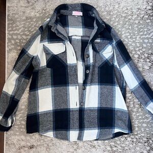 C+D+M Womens Plaid Shirt Jacket